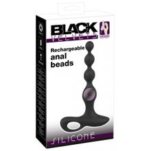 Черная анальная цепочка с вибрацией Rechargeable Anal Beads - 20 см. (234783)