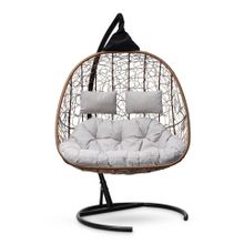 Кресло кокон подвесное SEVILLA TWIN горячий шоколад + каркас