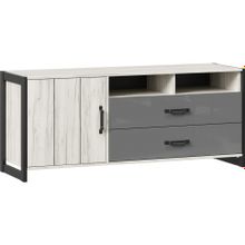 Алмаз. Любимый дом Техно Тумба под ТВ (Дуб Крафт белый Серый шифер)