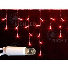 Rich LED RL-i3*0.5-RW R Уличная светодиодная Бахрома 3x0.5 м, красный, пост свечение, провод резиновый белый