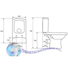 Унитаз напольный Cersanit EASY сиденье дюропласт