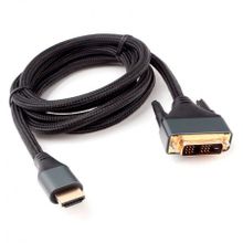 Кабель HDMI - DVI, 1.8 м, 4K, Single Link, нейлон, метал. разъемы, Cablexpert (CC-HDMI-DVI-4K-6)