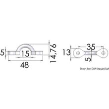 Osculati SS eye bridge 6x57 mm, 39.322.06