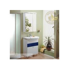 Акватон Мебель для ванной Норма 65 (синий) - Набор мебели стандартный (шкаф-зеркало, тумба-умывальник, раковина)