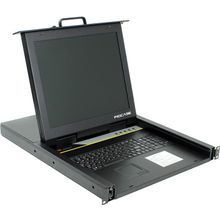 Коммутатор  Procase   E1716   1U выдвижная однорельсовая с LCD 17" + 16-port KVM Switch  USB или PS 2