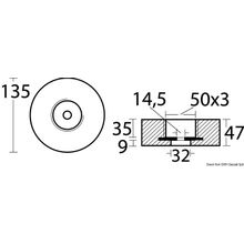 Osculati Hidden mounting anode 135 mm, 43.918.45