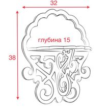 Полка Арт 2, резная, 38х32х15,  Белая