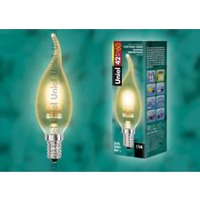 Лампа галогенная декор. HCL-42 CL E14 flame gold