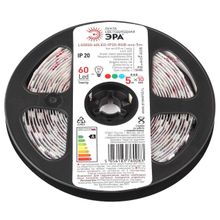 ЭРА Светодиодная лента ЭРА 14,4W m 60LED m 5050SMD RGB 5M LS5050-14,4-60-12-RGB-IP20-1 year-5m Б0035606 ID - 261768