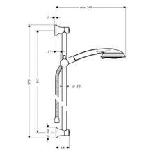 Душевой гарнитур Hansgrohe Raindance Classic 3jet UnicaC (27841000) (90 см)