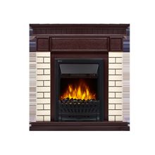 Портал Firelight Bricks Classic камень бежевый, шпон темный дуб