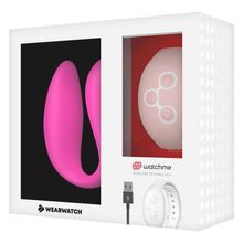 DreamLove Розовый вибратор для пар с нежно-розовым пультом-часами Weatwatch Dual Pleasure Vibe (розовый)