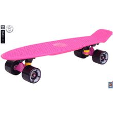 401-P Скейтборд Y-SCOO Fishskateboard 22" винил 56,6х15 с сумкой PINK black