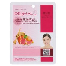 Dermal Honey Grapefruit Collagen Essence Mask Тканевая коллагеновая маска с экстрактом меда и грейпфрута, 23 г