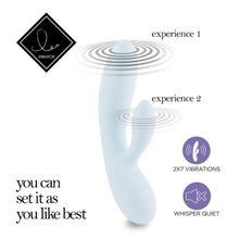 Нежно-голубой вибратор-кролик Lea Rabbit Vibrator - 20,2 см. (247297)