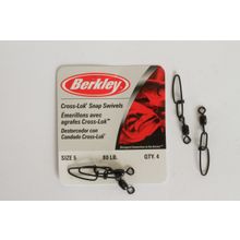 Вертлюги с застежками McMahon Cross-Lok Snap Swivels, №5, 80lb, Black Berkley