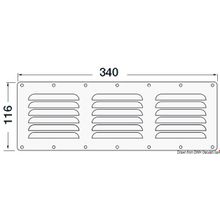 Osculati Louvred vent polished SS + fly screen 116x340 mm, 53.021.13