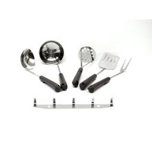 Набор кухонный АМЕТ 5-ти предметный с пластмассовыми ручками и металлическим подвесом 1с131