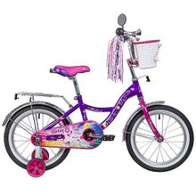 16" NOVATRACK Little Girlzz 2019 (1ск, стал, ножн, корзинка)(167GIRLZZ.VL9, фиолетовый, 135365)