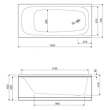 Передняя панель для акриловой ванны Cezares EM-150-SCR 1500x600