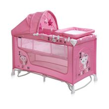 Кровать-манеж Lorelli NANNY 2 PLUS ROCKER Розовый   Pink Kitten 1612