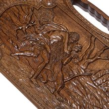 Нарды резные "Самсон и лев" с ручкой 60