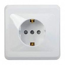Розетка двухместная ВЕГА, скрытый монтаж, с заземлением, со шторками, белый |  код. ERV24-K01-16-DM |  IEK