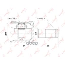 Шрус Внутренний | Перед Лев | LYNXauto арт. CI3751