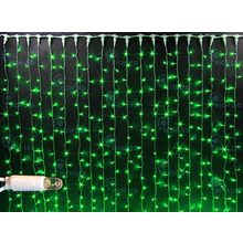 Rich LED RL-C2*6-CW G Уличный светодиодный Занавес 2x6 м, зеленый, пост свечение, провод белый