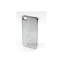 Накладка с сердечками для iPhone 4 4S серебро