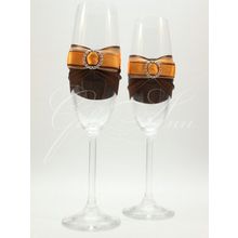 Свадебные бокалы Gilliann Chocco Beauty Orange GLS111 - набор из 2 шт.
