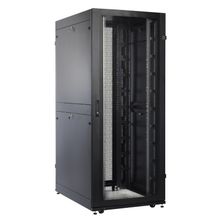 Шкаф серверный ПРОФ напольный 42u (800x1200) дверь перфор., задние двойные перфор., черный, в сборе (ШТК-СП-42.8.12-48АА-9005)