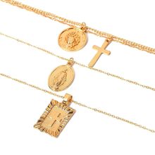 Многослойное колье "Кресты" (арт. 81098-2)