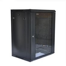 Шкаф настенный 19", 15U, 570x600x770мм, стеклянная дверь, разборный, черный
