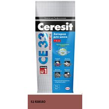ЦЕРЕЗИТ СЕ 33 затирка противогрибковая №52 какао (2кг)   CERESIT CE-33 Comfort затирка цементная для швов противогрибковая №52 какао (2кг)