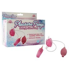 Розовая помпа с вибрацией Pleasure Pump Butterfly Clitoral