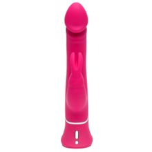 Розовый вибратор-кролик Realistic Dual Density Rechargeable Rabbit Vibrator - 25,5 см. (225594)