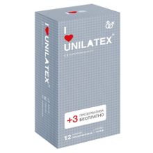 Unilatex Презервативы с точками Unilatex Dotted - 12 шт. + 3 шт. в подарок