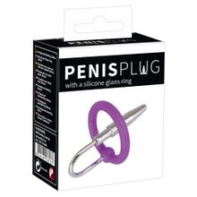 Уретральный плаг с силиконовым кольцом под головку Penis Plug Фиолетовый
