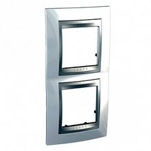 Рамка 2 поста UNICA TOP, вертикальная, нордик |  код. MGU66.004V.092 |  Schneider Electric