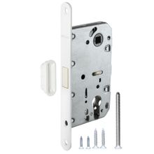 Замок межкомнатный под цилиндр Fuaro MAGNET M85C-50 WH-19 белый  (new plate)