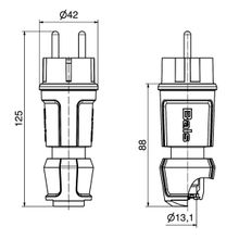 Bals Вилка c разгрузкой натяжения кабеля  Schuko Bals 7373 250 В 16 А IP44 винтовые клеммы красная