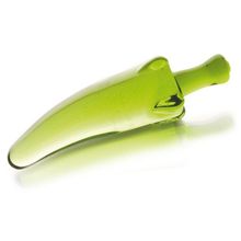 Sexus Glass Зелёный анальный стимулятор из стекла в форме перчика - 15,5 см. (зеленый)