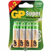 Батарейка GP Super GP15A6 2-2CR8 LR6 6+2 шт BL8