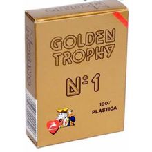 Карты для покера Golden Trophy 100% пластик, Италия, красная рубашка