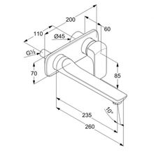 Смеситель для раковины Kludi Ameo (412450575) настенный