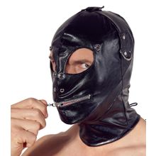 Маска на голову с отверстиями для глаз и рта Imitation Leather Mask Черный