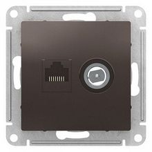 Розетка TV+RJ45 Cat.5 ATLASDESIGN, оконечная, мокко |  код. ATN000689 |  Schneider Electric