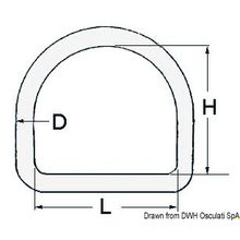 Osculati D-ring 6x40 mm, 39.599.40