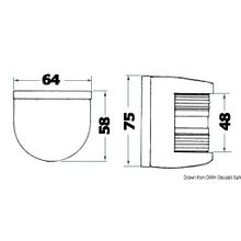 Osculati Utility 77 black white 225° bow navigation light, 11.415.03